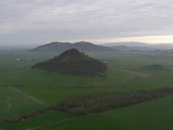 WS AERIAL View of Old volcano near Butte Creek / Oregon, United States Stock Footage