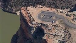 Bighorn Canyon Overlook  - Aerial View - Montana, Carbon County, United States Stock Footage