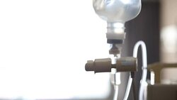 IV solution to help patient, blur shot Stock Footage