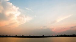 colorful dramatic sky with cloud at sunset Stock Footage
