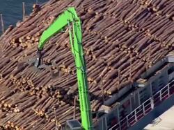 MS AERIAL DS View of shipyard / Wismar Wal, Mecklenburg Vorpommern, Germany Stock Footage