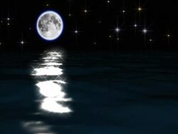 Clear Moon and Calm Seas Stock Footage