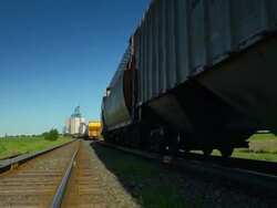 HD DOLLY: Grain Transportation by Rail Stock Footage