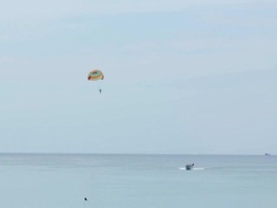Paragliding in Thailand over the beach coast Stock Footage