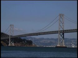 Suspension Bridge: San Francisco - Oakland Bay, California Stock Footage