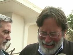 Angry father after son shot at Univ. of California campus Stock Footage