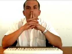 Man in office getting bored Stock Footage