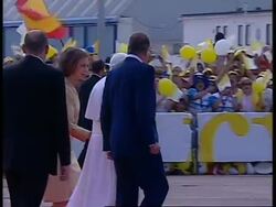 WRAP Pope Benedict visits Valencia, royal welcome, visit to subway stn, Angelus News Clip