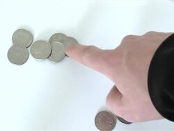 Counting coins Stock Footage