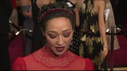 Ruth Negga speaking to reporters on the Oscars red carpet News Clip