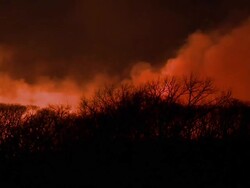 MS Shot of lightning fire on prairie / Oklahoma, United States Stock Footage