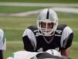 SLO MO, CU, PAN, American football players in action, Staten Island, New York, USA Stock Footage