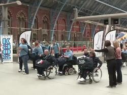 French Paralympic Team Arrive Stock Footage