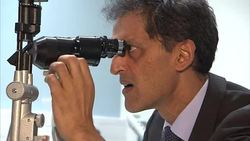 Man having eyes tested News Clip