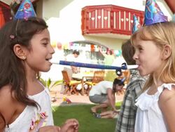 HD: Family Having Fun On Backyard Patio Stock Footage
