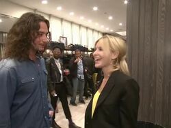Constantine Maroulis and Rosie Fellner at the Denim Habit NYC Grand Opening at New York NY Stock Footage
