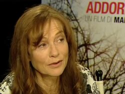 INTERVIEW: Isabelle Huppert on the universal appeal at Bella Addormentata Interviews: 69th Venice Films Festival on September 06, 2012 in Venice, Italy (Footage by WireImage Video/Getty Images) Stock Footage