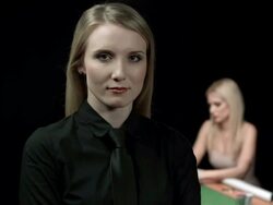 HD DOLLY: Portrait Of A Casino Worker Stock Footage