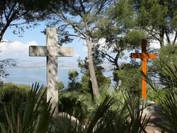 Two old crosses Stock Footage