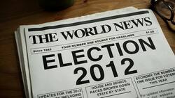 NEWSPAPER HEADLINE-ELECTION 2012 Stock Footage