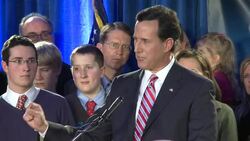 CLEAN: Santorum surges to virtual tie in Iowa vote News Clip