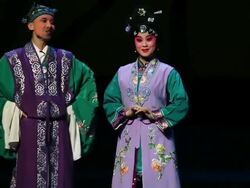 MS Artist performing qinqiang opera in theater, qinqiang is representative folk opera of northwest china AUDIO / xi'an, shaanxi, china Stock Footage