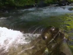MS PAN SLO MO Rushing waterfall /  Washington, United States Stock Footage