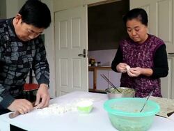 Making Chinese Dumplings Stock Footage