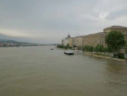 Pan across the Danube Stock Footage
