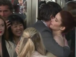 Adam Christian Clark and Bitsie Tulloch at 2012 Tribeca Film Festival - "Caroline And Jackie" Premiere  Stock Footage