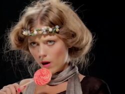 Hippy girl with lollypop Stock Footage