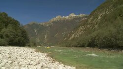 HD: Group Of Rafters Paddling On The River Stock Footage
