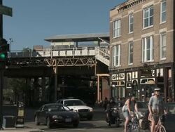 WS Traffic at Damen & Milwaukee / Chicago, Illinois, USA Stock Footage