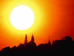 Sunset behind Prathad Doi Suthep Stock Footage