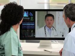 CU PAN Medical Workers Video Conferencing in Hospital Intake / Richmond, Virginia, United States Stock Footage