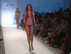 Models walk the runway during the Caffe Swimwear 2012 show Stock Footage
