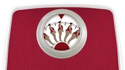 Weight Scale with figures Stock Footage