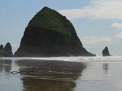 Haystack rock Oregon Stock Footage