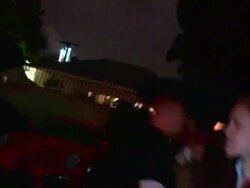 Rumer Willis & Constantine Rousouli depart the 2014 Just Jared Halloween Party at No Vacancy in Hollywood Stock Footage