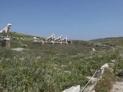 Lion Terrace, Delos Island, Greece Stock Footage