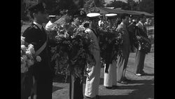 Hearse carrying body of US Admiral Forrest Sherman, Chief of Naval Operations, arrives at airport in Naples, Italy News Clip