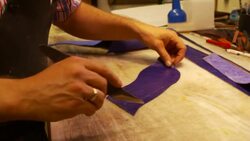 the shoemaker make a shoe Stock Footage