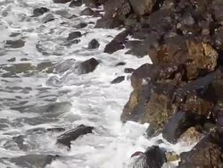 HD waves splashing on rocky shores Stock Footage