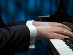 HD DOLLY: Male Hands Playing Piano. Stock Footage