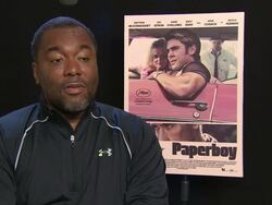 INTERVIEW: Lee Daniels on the issues he address in the film, reading a review of the film, receiving a 16 minute standing ovation at The Paperboy Interviews: 65th Cannes Film Festival on May 25, 2012 in Cannes, France (Footage by WireImage Video/Getty Imag Stock Footage