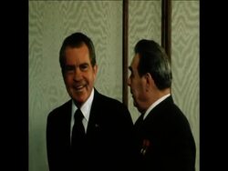 SYND 28/06/74 NIXON MEETS BREZHNEV IN MOSCOW News Clip