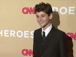 David Mazouz at 2014 CNN Heroes: An All Star Tribute - Red Carpet at American Museum of Natural History on November 18, 2014 in New York City Stock Footage
