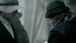 Nostradamus gives ill villagers medicine from a jar. Stock Footage