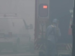 Fire Fighters at Gas Explosion Scene In Harlem News Clip