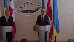 Yatsenyuk and Canadian PM Harper hold media conference News Clip